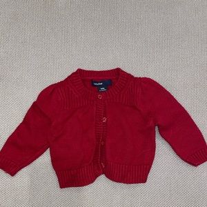 Red baby Gap cardigan